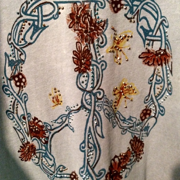 Style & Co Womens Top Size Small Light Blue w/Embe - Picture 2 of 4